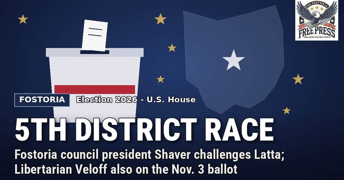 Fostoria News Fostoria 5th District race image with ballot visuals.